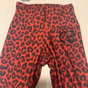CycleBar Onzie Red leopard leggings